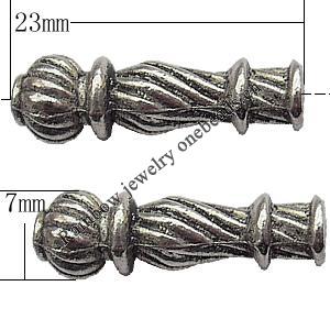 Bead Zinc Alloy Jewelry Findings Lead-free, Tube 23x7mm Hole:2mm, Sold by Bag