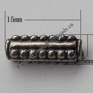  Bead Zinc Alloy Jewelry Findings Lead-free, 15x5mm Hole:2.5mm, Sold by Bag