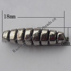  Bead Zinc Alloy Jewelry Findings Lead-free, 18x5mm Hole:1mm, Sold by Bag