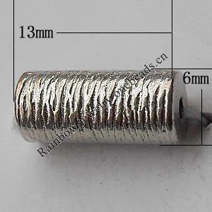  Bead Zinc Alloy Jewelry Findings Lead-free,13x6mm Hole:1mm, Sold by Bag