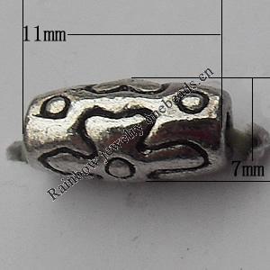  Bead Zinc Alloy Jewelry Findings Lead-free, 11x7mm Hole:3mm, Sold by Bag