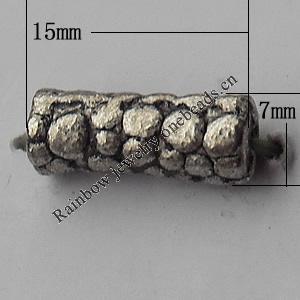  Bead Zinc Alloy Jewelry Findings Lead-free, 7x15mm Hole:3mm, Sold by Bag