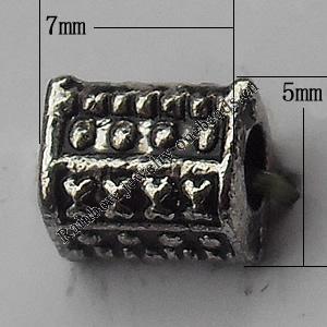  Bead Zinc Alloy Jewelry Findings Lead-free, 7x5mm Hole:2mm, Sold by Bag