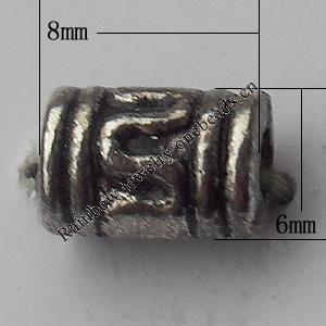  Bead Zinc Alloy Jewelry Findings Lead-free, 6x8mm Hole:3mm, Sold by Bag