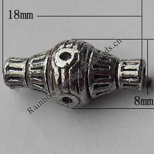  Bead Zinc Alloy Jewelry Findings Lead-free, 8x18mm Hole:2mm, Sold by Bag