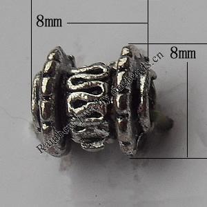  Bead Zinc Alloy Jewelry Findings Lead-free, 8x8mm Hole:3mm, Sold by Bag