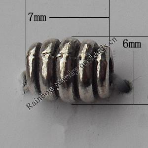  Bead Zinc Alloy Jewelry Findings Lead-free, 6x7mm Hole:2mm, Sold by Bag