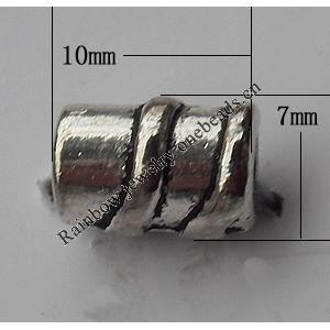  Bead Zinc Alloy Jewelry Findings Lead-free, 7x10mm Hole:3.5mm, Sold by Bag
