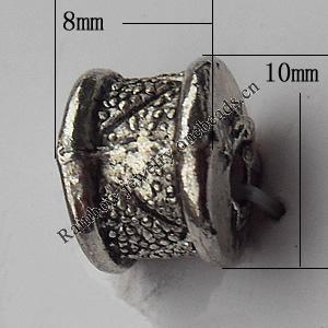  Bead Zinc Alloy Jewelry Findings Lead-free, 8x10mm Hole:3mm, Sold by Bag