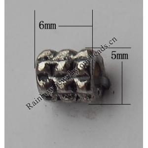  Bead Zinc Alloy Jewelry Findings Lead-free, 5x6mm Hole:21mm, Sold by Bag