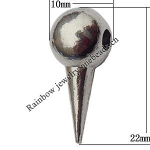 Bead Zinc Alloy Jewelry Findings Lead-free, 10x22mm Hole:3mm, Sold by Bag