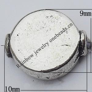 Bead Zinc Alloy Jewelry Findings Lead-free, Flat Bottle 10x9mm Hole:1mm, Sold by Bag