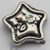 Bead Zinc Alloy Jewelry Findings Lead-free, Star 11mm Hole:1mm, Sold by Bag