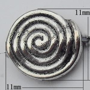Bead Zinc Alloy Jewelry Findings Lead-free, 11x11mm Hole:1mm, Sold by Bag