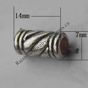 Bead Zinc Alloy Jewelry Findings Lead-free, 14x7mm Hole:4mm, Sold by Bag