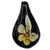Inner Flower Handmade Lampwork Gold Sand Pendants, Teardrop 45x27mm Hole:7mm, Sold by PC