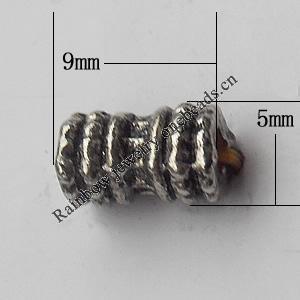  Bead Zinc Alloy Jewelry Findings Lead-free, 5x9mm Hole:2mm, Sold by Bag