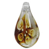 Inner Flower Handmade Lampwork Pendants, Teardrop 45x27mm Hole:7mm, Sold by PC