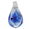 Inner Flower Handmade Lampwork Pendants, Teardrop 45x27mm Hole:7mm, Sold by PC