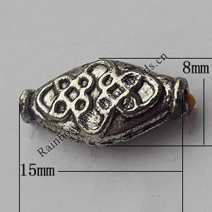  Bead Zinc Alloy Jewelry Findings Lead-free, 10x6mm Hole:2mm, Sold by Bag