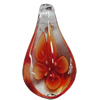 Inner Flower Handmade Lampwork Pendants, Teardrop 45x27mm Hole:7mm, Sold by PC