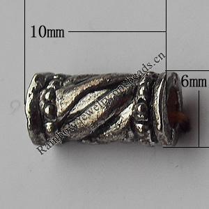  Bead Zinc Alloy Jewelry Findings Lead-free, 6x10mm Hole:3mm, Sold by Bag