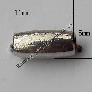  Bead Zinc Alloy Jewelry Findings Lead-free, 5x11mm Hole:2mm, Sold by Bag