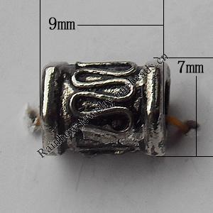  Bead Zinc Alloy Jewelry Findings Lead-free, 7x9mm Hole:3mm, Sold by Bag