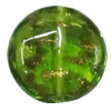 Inner Flower Handmade Lampwork Gold Sand Beads, Flat Round 20mm Hole:1mm, Sold by PC