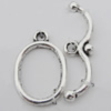 Clasp Zinc Alloy Jewelry Findings Lead-free, 20x14mm,27x8mm, Hole:2mm, Sold by KG