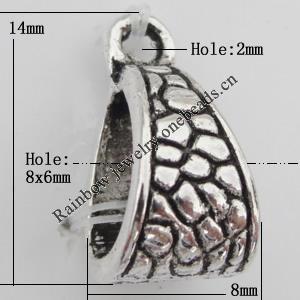 Connector Zinc Alloy Jewelry Findings Lead-free, 8x14mm, Hole:2mm, Sold by KG