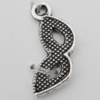 Pendant Zinc Alloy Jewelry Findings Lead-free, 7x17mm Hole:1mm, Sold by Bag