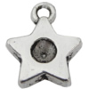 Pendant Zinc Alloy Jewelry Findings Lead-free, Star 11x15mm Hole:1mm, Sold by Bag