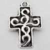 Pendant Zinc Alloy Jewelry Findings Lead-free, Cross 13x19mm Hole:1mm, Sold by Bag