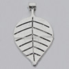 Pendant Zinc Alloy Jewelry Findings Lead-free, Leaf 22x37mm Hole:2mm, Sold by Bag