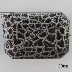 Crackle Acrlylic Beads, Polygon 29x20mm, Hole:1.5mm, Sold by Bag