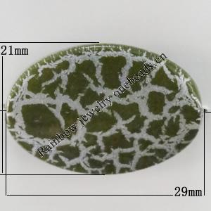 Crackle Acrlylic Beads, Flat Oval 29x21mm, Hole:2mm, Sold by Bag