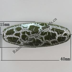 Crackle Acrlylic Beads, Horse Eye 40x15mm, Hole:1.5mm, Sold by Bag