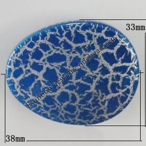 Crackle Acrlylic Beads, Flat Teardrop 38x33mm, Hole:1.5mm, Sold by Bag
