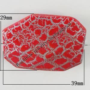 Crackle Acrlylic Beads, 39x29mm, Hole:1.5mm, Sold by Bag