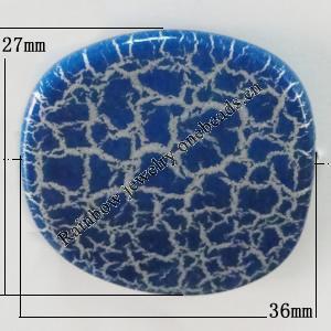 Crackle Acrlylic Beads, 36x27mm, Hole:2mm, Sold by Bag