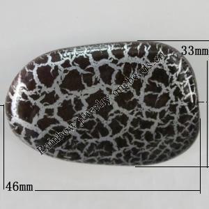 Crackle Acrlylic Beads, 46x33mm, Hole:2.5mm, Sold by Bag