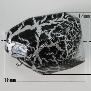 Crackle Acrlylic Beads, Nugget 18x14mm, Hole:1mm, Sold by Bag