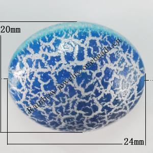 Crackle Acrlylic Beads, Oval 24x20mm, Hole:1mm, Sold by Bag