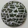 Crackle Acrlylic Beads, Flat Round 35mm, Hole:1.5mm, Sold by Bag