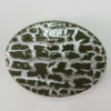 Crackle Acrlylic Beads, Flat Oval 40x30mm, Hole:1.5mm, Sold by Bag