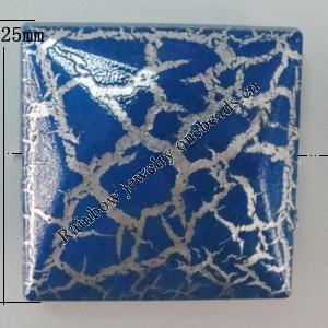 Crackle Acrlylic Beads, Square 25mm, Hole:1mm, Sold by Bag