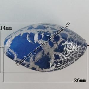 Crackle Acrlylic Beads, Twist Edge Oval 26x14mm, Hole:2mm, Sold by Bag