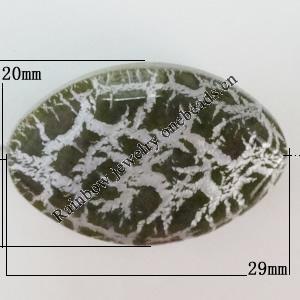 Crackle Acrlylic Beads, Flat Oval 29x20mm, Hole:1.5mm, Sold by Bag