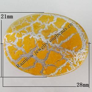 Crackle Acrlylic Beads, Flat Oval 28x21mm, Hole:1.5mm, Sold by Bag